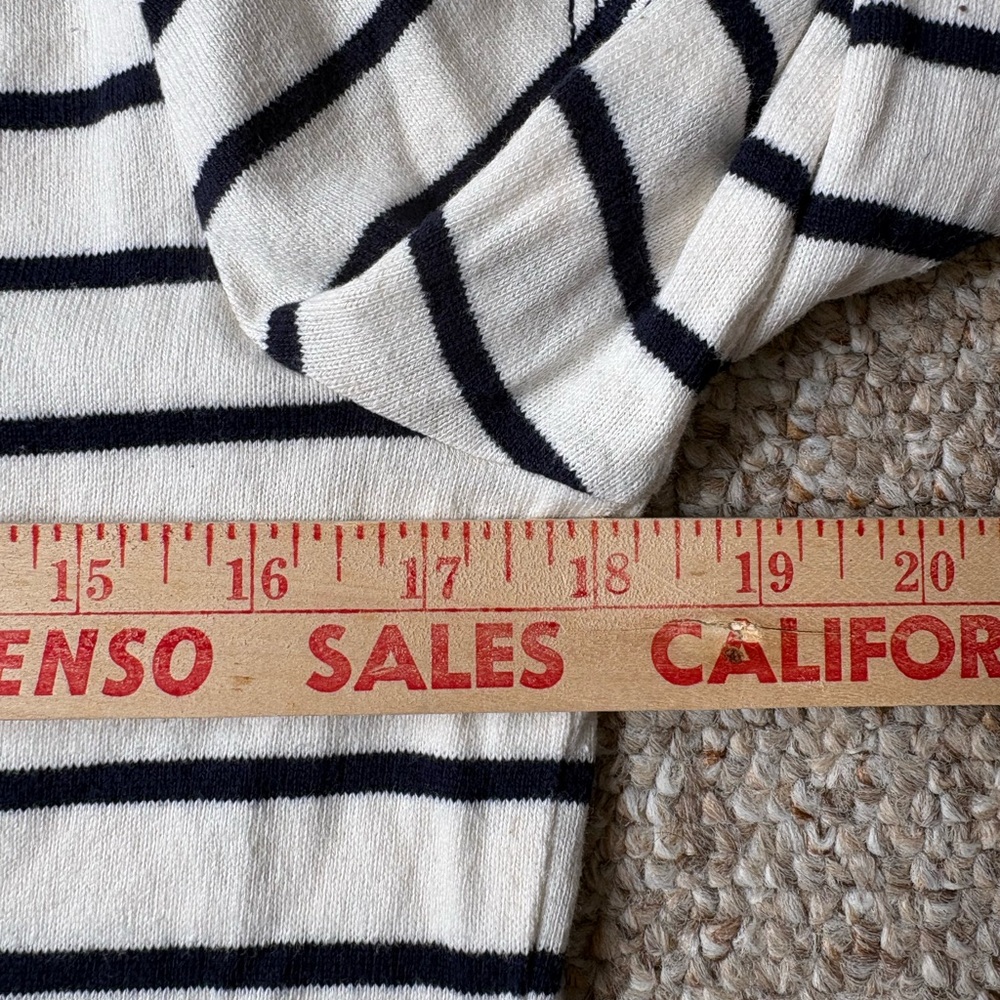 Tory Burch Navy & White Striped Lace-Up Top 3/4 sleeves, nautical sailor, Size S - Picture 6 of 11